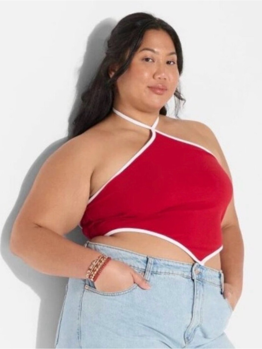 5/$25 Wild Fable Game Day Halter Crop Top